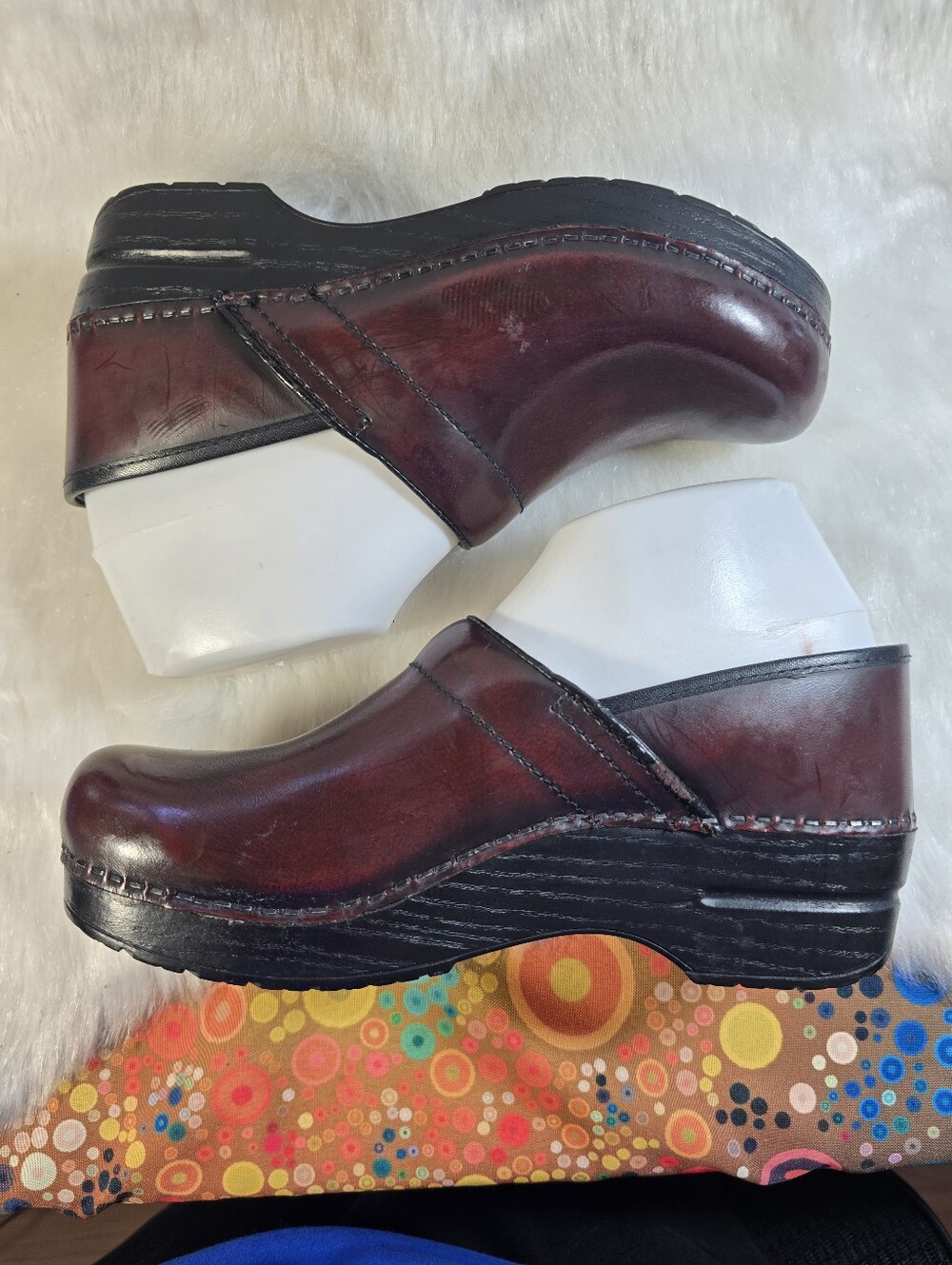 Dansko Professional Cordovan Cabrio Leather Slip-On Clogs - Picture 5 of 11